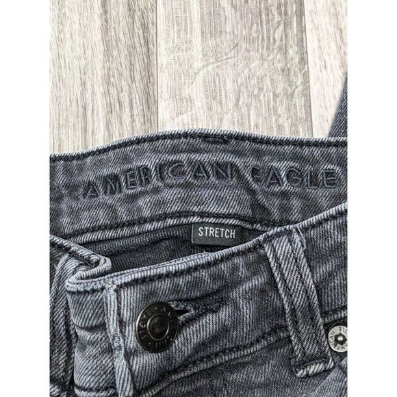 (3/$35) American Eagle Size 00 Regular Skinny Stretch Grey Denim Mom Jeans - Picture 4 of 12